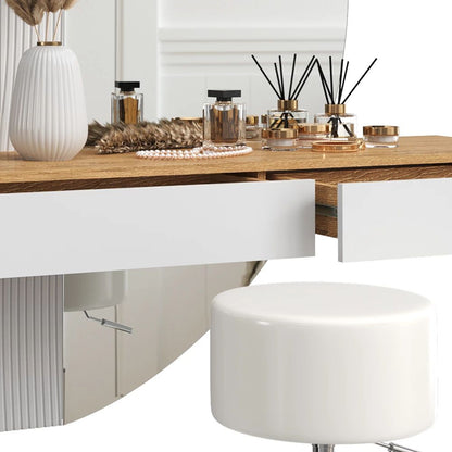 Coiffeuse Melisa blanche 100 cm avec éclairage LED