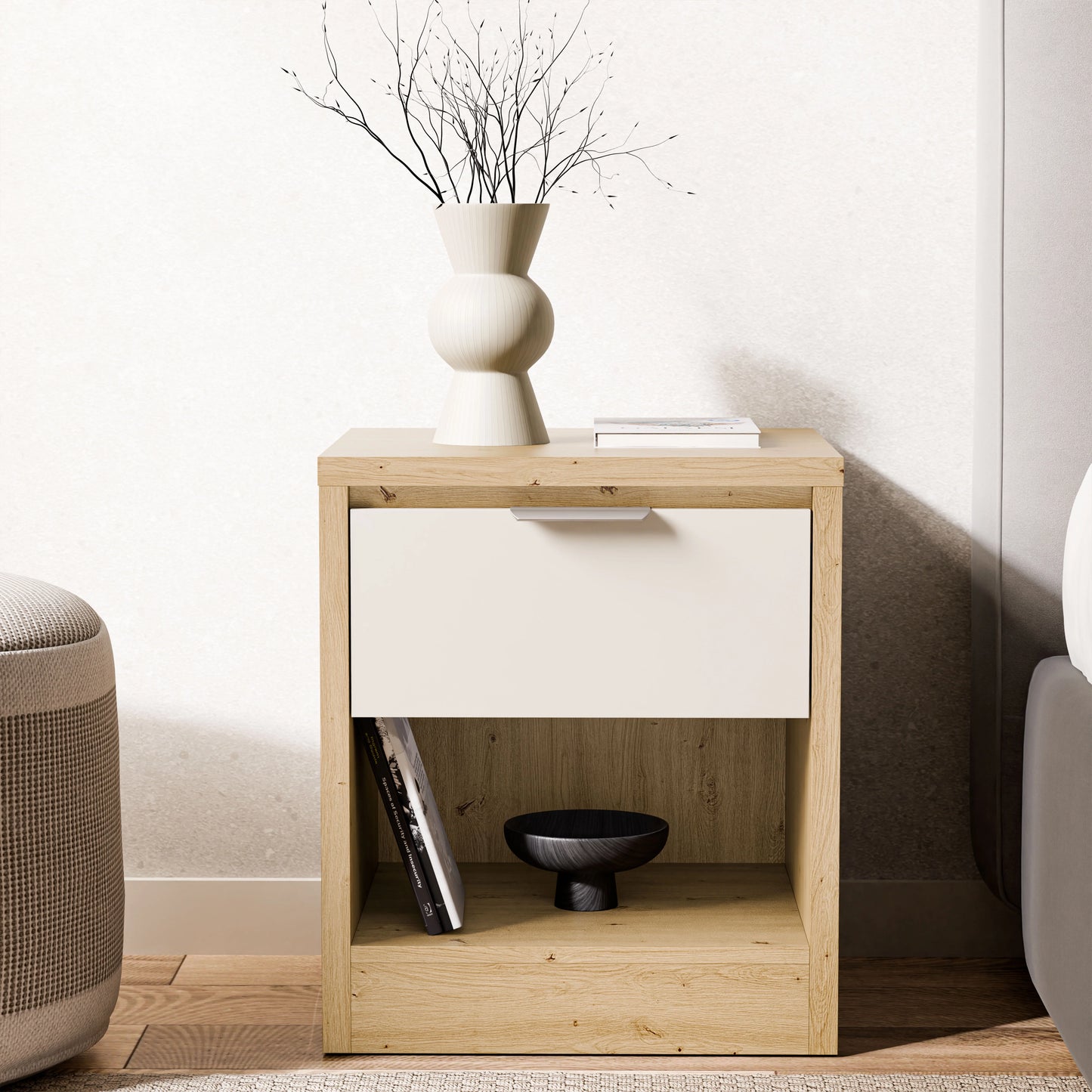 Table de chevet à 1 tiroir - Table de nuit